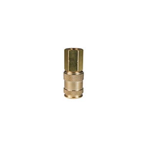Dixon® 3UF3-B U Series Female Quick Disconnect Pneumatic Coupler, 3/8-18 Nominal, Quick Disconnect Coupler x NPTF, 300 psi Pressure, Brass