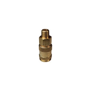 Dixon® 3UM3-B U Series Male Quick Disconnect Pneumatic Coupler, 3/8-18 Nominal, Quick Disconnect Coupler x NPTF, 300 psi Pressure, Brass