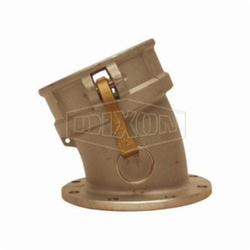 Dixon® 40022DLTAL 22-1/2°  Cam and Groove Coupler, 4 in Nominal, Adapter x TTMA Flange End Style, Aluminum, Domestic