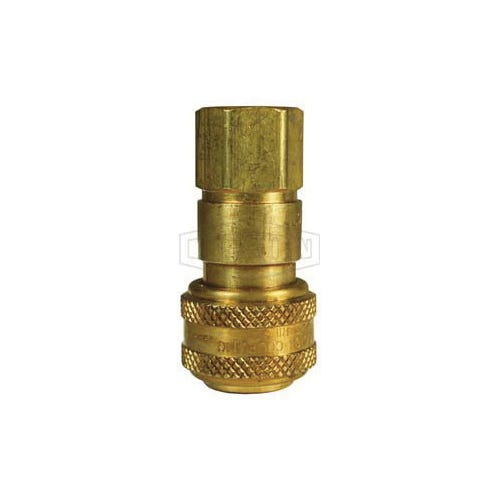 Dixon® 4DF6-B DF Series Industrial Female Quick Connect Coupler, 3/4-14 Nominal, Quick Disconnect Coupler x NPTF, 300 psi Pressure, Brass, Domestic