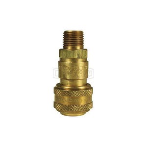 Dixon® 4DM6-B DF Series Industrial Male Quick Connect Coupler, 3/4-14 Nominal, Quick Disconnect Coupler x NPTF, 300 psi Pressure, Brass, Domestic