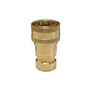 Dixon® 4HF4-B H Series Interchange Poppet Valve Coupling, 1/2-14 Nominal, FNPT, Brass, Domestic