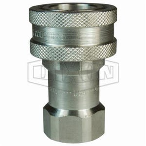 Dixon® 4HF4-S H Series Interchange Poppet Valve Coupling, 1/2-14 Nominal, FNPT, 303 Stainless Steel