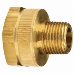Dixon® The Right Connection™ 5031208C BMA Garden Hose Adapter, 3/4-11-1/2 x 1/2 in Nominal, FGHT x MNPTF End Style, CDA 360 Brass
