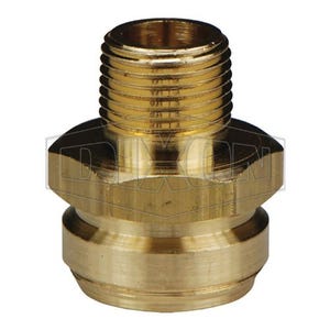 Dixon® 5081206C Garden Hose Adapter, 3/4-11-1/2 x 3/8-18, Male Garden Hose Thread x MNPTF, Brass, Domestic