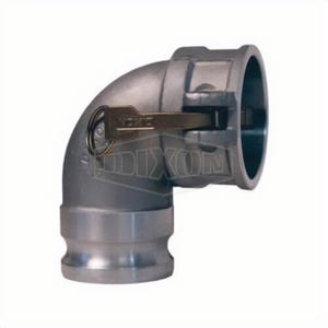 Dixon® 600DA-90AL 90°  Cam and Groove Elbow, 6 in, Male Adapter x Female Coupler, Aluminum, Domestic