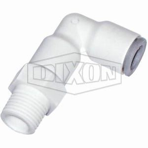 Dixon® 65096014WP2 LIQUIfit™ Swivel 90°  Elbow, 1/4 x 3/8 in Nominal, MNPT x Tube End Style, Nylon, Domestic