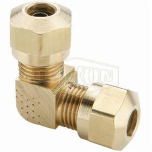 Dixon® 65NAB4 90°  Air Brake Union Elbow, 7/16-24 x 1/4 in Nominal, Straight Thread End Style, Brass, Domestic