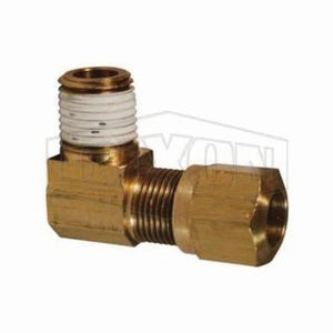 Dixon® 69NAB86VS 90°  Air Brake Elbow, 11/16-20 x 3/8 in Nominal, Straight Male x Pipe End Style, Brass, Domestic