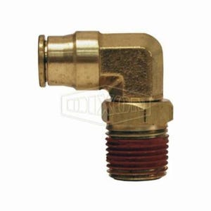 Dixon® 69S8X4 Swivel Push-In Male Elbow, 1/8 x 1/4 in Nominal, MNPTF x Tube, Brass, Domestic