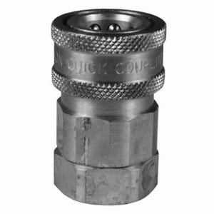 Dixon® 6VF6 V/Snap-Tite H/IH Valved Hydraulic Interchange Coupler, 3/4 in x 3/4-14 Nominal, Quick-Connect x FNPT, Buna-N® Seal/Steel Body, Domestic