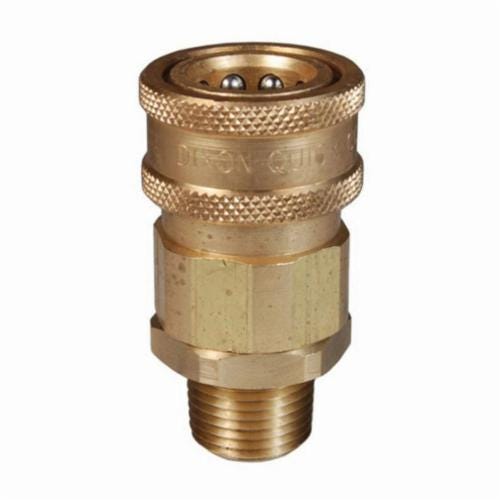 Dixon® 6VM6-B V/Snap-Tite H/IH Valved Hydraulic Interchange Coupler, 3/4 in x 3/4-14 Nominal, Quick-Connect x MNPT, Brass Body/Buna-N Seal, Domestic