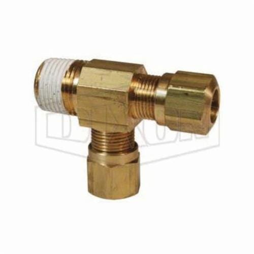 Dixon® 71NAB66VS Air Brake Run Tee, 17/32-24 x 3/8 x 3/8 in, Straight Thread x Pipe x Tube, Brass, Domestic
