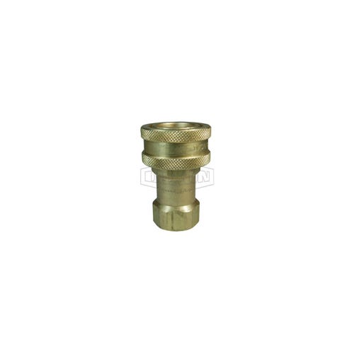 Dixon® 8HBF8-B DQC H Industrial Interchange Poppet Valve Female Coupler, 1-11 Nominal, Female BSPP, Brass
