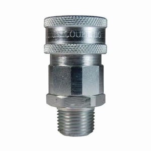 Dixon® 2VM2 V/Snap-Tite H/IH Valved Hydraulic Interchange Coupler, 1/4 in x 1/4-18 Nominal, Quick-Connect x MNPT, Buna-N® Seal/Steel Body, Domestic
