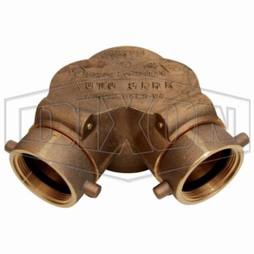 Dixon® The Right Connection 90DCS4030NYFD 21-133 Double Clapper Siamese Bottom Outlet, (2) 3 x 4 in, FNYFD x FNPT, Cast Brass, Domestic