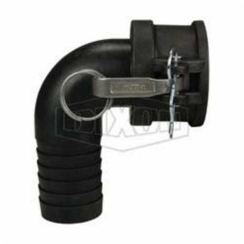 Dixon® 90PPC150 90°  Cam and Groove Elbow, 1-1/2 in, Coupler x Hose Shank, Polypropylene, Domestic