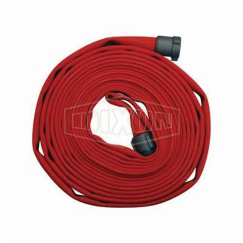 Dixon® A515R50RAS 500 Single Jacket Color Impregnated Fire Hose, 1-1/2 in, NPSH, 50 ft L, 225 psi Working, Polyester, Domestic