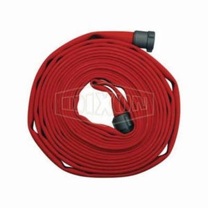 Dixon® A515R50RAS 500 Single Jacket Color Impregnated Fire Hose, 1-1/2 in, NPSH, 50 ft L, 225 psi Working, Polyester, Domestic