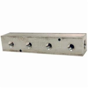 Dixon® AMF32 Bar Manifold, (1) 3/8 in NPT Inlets x (4) 1/4 in NPT Outlets, Aluminum, Domestic