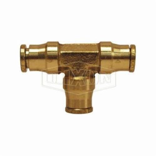 Dixon® AQ64DOT6 Push-In Union Tee, 3/8 in Nominal, Tube, Brass, Domestic