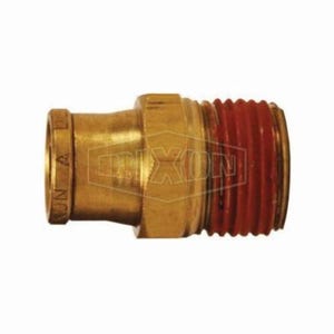 Dixon® AQ68DOT6X4 Push-In Connector, 1/4 x 3/8 in Nominal, MNPT x Tube, Brass, Domestic