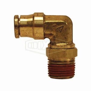 Dixon® AQ69DOTS4X2 Push-In Swivel Elbow, 1/8 x 1/4 in Nominal, MNPT Swivel x Tube, Brass, Domestic