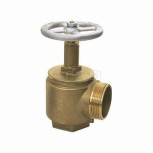 Dixon® AV150S Angle Hose Valve with Aluminum Handwheel, 1-1/2 x 1-1/2 in Nominal, FNPT x MNPHS End Style, 300 psi Pressure, Cast Brass Body, Domestic