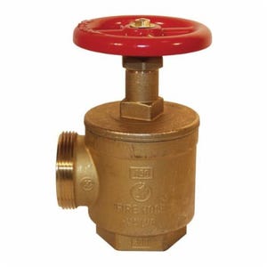 Dixon® AV151 Global Angle Hose Valve with Red Steel Handwheel, 1-1/2 x 1-1/2 in Nominal, FNPT x MNST (NH) End Style, 300 psi Pressure