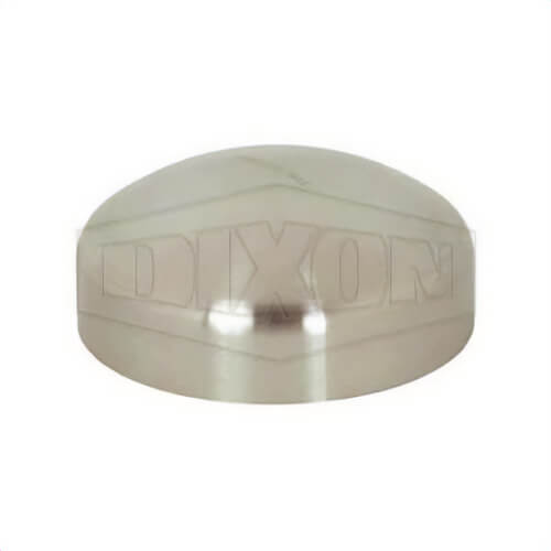 Dixon® End Cap, Fitting/Connector Type: Cap, 1-1/2 in Nominal Size, Butt Weld, 304 Stainless Steel, Unpolished, 1/2 in H, Domestic