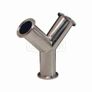 Dixon® B28BMP-R100 Clamp True Wye, 1 in, 316L Stainless Steel, Domestic