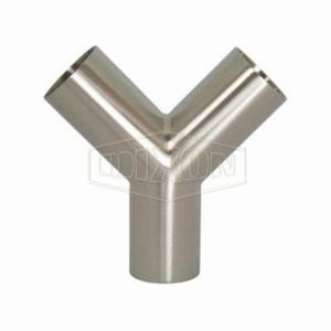 Dixon® B28W-R100P Weld True Wye, 1 in, 316L Stainless Steel, Domestic