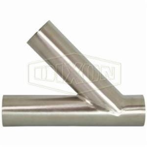 Dixon® B28WA-R150P Sanitary Lateral, 1-1/2 in Nominal, Butt Welded End Style, 316L Stainless Steel, Domestic