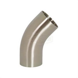 Dixon® Weld Elbow, 45 deg Elbow, 1-1/2 in Nominal, 0.065 in Thickness, 304 Stainless Steel, Polished, Domestic