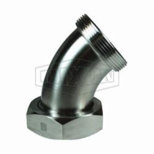 Dixon® B2P-G300 B2F 45°  Elbow with Hex Nut, 3 in, Thread Beveled Seat x Plain Beveled Seat, 304 Stainless Steel, Domestic
