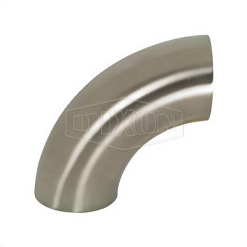 Dixon® Weld Elbow, 90 deg Elbow, 1 in Nominal, 0.065 in Thickness, 304 Stainless Steel, Polished, Domestic