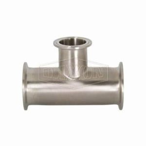 Dixon® B7RMP-G200150 Clamp Reducing Tee, 2 x 1-1/2 in, 304 Stainless Steel, Domestic