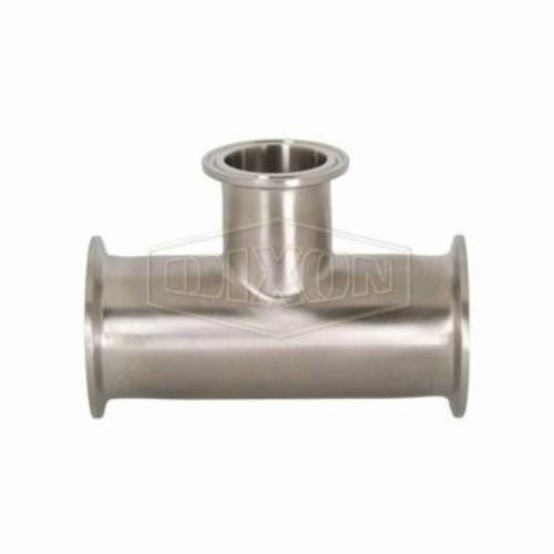 Dixon® B7RMP-R15050 Clamp Reducing Tee, 1-1/2 x 1/2 in, 316L Stainless Steel, Domestic