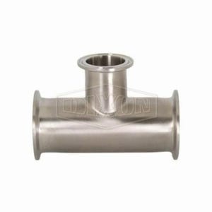 Dixon® B7RMP-R15050 Clamp Reducing Tee, 1-1/2 x 1/2 in, 316L Stainless Steel, Domestic