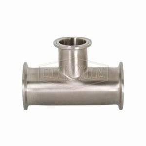 Dixon® B7RMP-R15075 Clamp Reducing Tee, 1-1/2 x 3/4 in, 316L Stainless Steel, Domestic