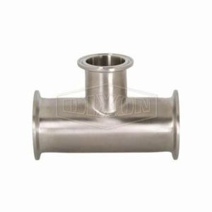 Dixon® B7RMP-R250150 Clamp Reducing Tee, 2-1/2 x 1-1/2 in, 316L Stainless Steel, Domestic