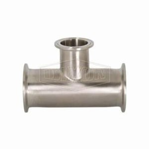 Dixon® B7RMP-R250200 Clamp Reducing Tee, 2-1/2 x 2 in, 316L Stainless Steel, Domestic