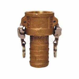 Dixon® BC125EZ EZ Boss-Lock™ Type-C Cam and Groove Coupler, 1-1/4 in Nominal, Female Coupler x Hose Shank End Style, Brass, Domestic