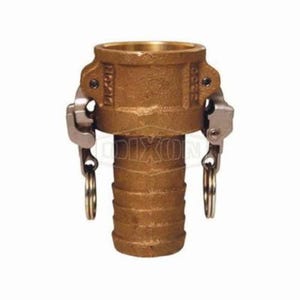 Dixon® BC150EZ EZ Boss-Lock™ Type-C Cam and Groove Coupler, 1-1/2 in Nominal, Female Coupler x Hose Shank End Style, Brass, Domestic