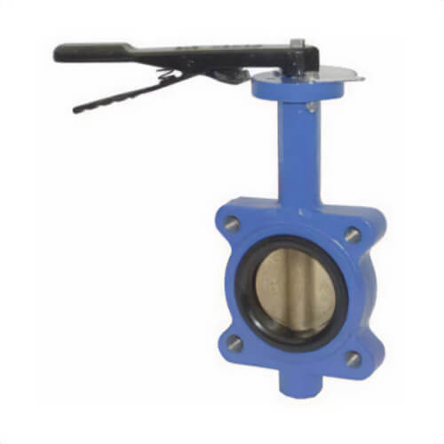 Dixon® BFVL600 Threaded Lug Style Butterfly Valve, 4 x 6 in Nominal, MNST x FNST End Style, 150 lb, Ductile Iron Body, PTFE Bushing Soft goods