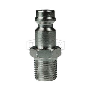 Dixon® BR1GM2-B-E-7 BR Series Quick Disconnect Pneumatic Plug, 1/4-19 Nominal, Quick Disconnect Plug x BSPP, 300 psi Pressure, Brass