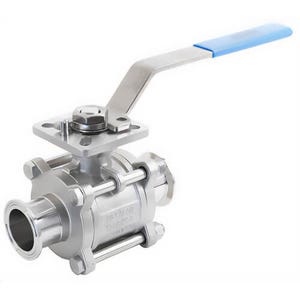 Dixon® BV2CV-100CC-A Sanitary Ball Valve, 3 pc 2-Way Encapsulated, 1 in Nominal, Clamp, 1,000 psi, Full Port, Stainless Steel Ball