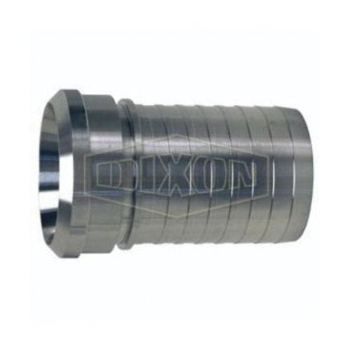 Dixon® CBSR150 Sanitary Crimp Stem, 1-1/2 in Nominal, Female Beveled Seat x Hose Shank End Style, 316 Stainless Steel, Domestic