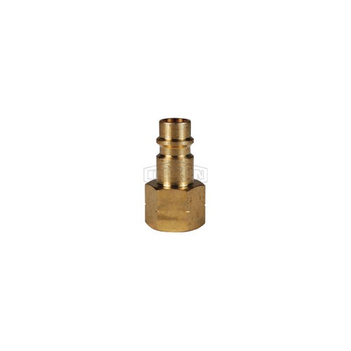 Dixon® CJ2F3-B CJ Series High Flow Female Quick Disconnect Pneumatic Plug, 3/8-18 Nominal, Quick Disconnect Plug x NPTF, 300 psi Pressure, Brass