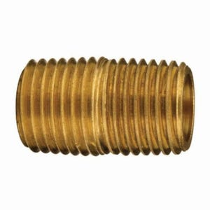 Dixon® 1650606C Close Pipe Nipple, 3/8-18 Nominal, 1 in L, Brass, MNPT End Style, Domestic